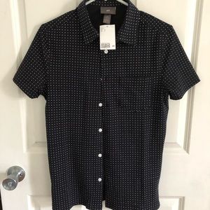 Navy Polka Dot Shirt